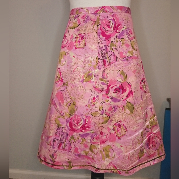 First Issue A Liz Claiborne Co. Floral A-Line Lined Skirt - Picture 1 of 5